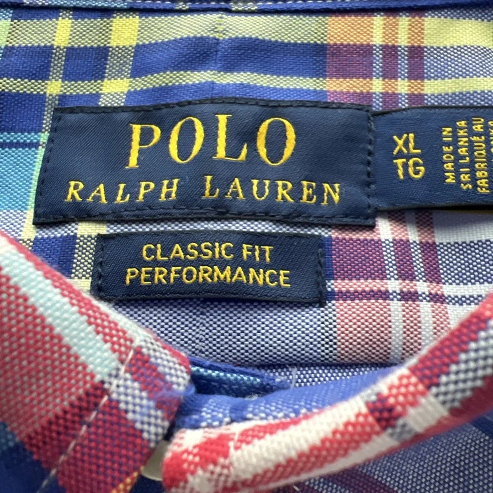 Polo Ralph Lauren Men's Shirt Size XL Classic Fit Multi Plaid Flesh Pony B34‎
